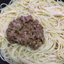 単純激ウマPFCバランス良好納豆パスタ